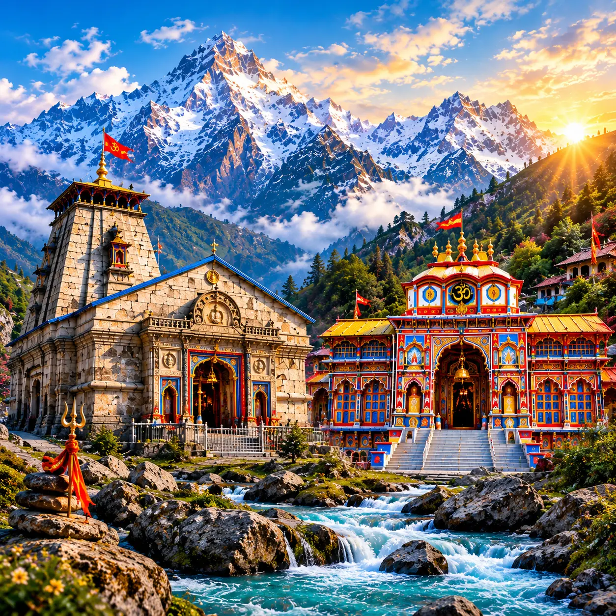 Kedarnath and Badrinath mountains